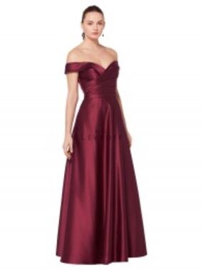 BILL LEVKOFF SATIN GOWN WINE SIZE 8
